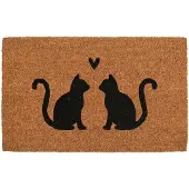 Clayre & Eef Deurmat Bruin Kokos Katten