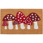 Clayre & Eef Deurmat Bruin Kokos Paddenstoelen