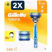 Gillette 2 x Fusion 5 Scheersysteem + 3 Scheermesje