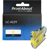 PrintAbout Huismerk vervangt Brother LC-422Y Inktcartridge Geel