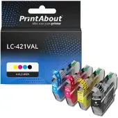 PrintAbout Inktcartridge LC-421VAL 4-kleuren Multipack geschikt voor Brother