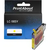 PrintAbout Inktcartridge LC-985Y Geel geschikt voor Brother