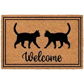 Clayre & Eef Deurmat Bruin Kokos Katten