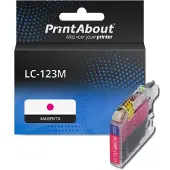PrintAbout Inktcartridge LC-123M Magenta geschikt voor Brother
