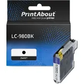PrintAbout Huismerk vervangt Brother LC-980BK Inktcartridge Zwart