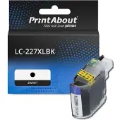 PrintAbout Inktcartridge LC-227XLBK Zwart Hoge capaciteit geschikt voor Brother