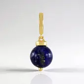 Cavill - Ronde 3,987 ct Lapis Lazuli Hanger - Verguld 925 Sterling Zilver - Afghaanse Edelsteen - Elegante Handgemaakte Sieraden