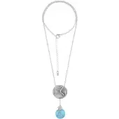 Cavill - 925 Sterling Zilver Ketting - Turkoois Ronde Cabochon 6,643 ct - Verstelbare Ketting 44-49 cm - Elegante Turkoois Sieraden Dames