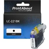 PrintAbout Huismerk vervangt Brother LC-221BK Inktcartridge Zwart