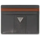 GUESS Leren kaarthouder Torino Card Holder Anthracite Grey donkergrijs