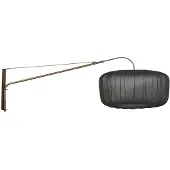 Steinhauer Wandlamp Vela Lino brons met zwarte textiel kap Ø60 cm