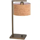 Steinhauer Bronzen tafellamp Stang 4900BR met beige kurkstructuur kap