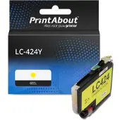 PrintAbout Huismerk vervangt Brother LC-424Y Inktcartridge Geel