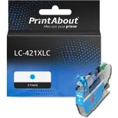 PrintAbout Huismerk vervangt Brother LC-421XLC Inktcartridge Cyaan Hoge capaciteit