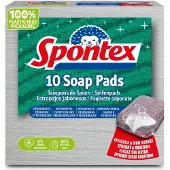 Spontex Zeepspons 6,5 x 0,6 x 6,5 cm Grijs 10 Stuks
