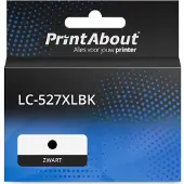 PrintAbout Inktcartridge LC-527XLBK Zwart Hoge capaciteit geschikt voor Brother