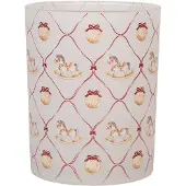 Clayre & Eef Waxinelichthouder Ø 10x13 cm Wit Glas
