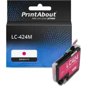 PrintAbout Huismerk vervangt Brother LC-424M Inktcartridge Magenta