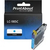 PrintAbout Huismerk vervangt Brother LC-985C Inktcartridge Cyaan