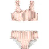 Name it Meisjes bikini set geribd nmfzikka strik rood gestreept