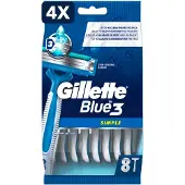 Gillette 4 x Blue3 - wegwerpscheermesjes - simple 8st