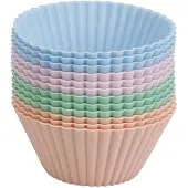 Koopman Set Siliconen Cupcakevormen 7x3,5cm - 12st.
