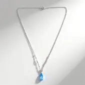 Cavill - Marambaia Topaas Hanger 5,517 ct - Gerhodineerd 925 Sterling Zilver - Druppelvormig Peervorm - Braziliaanse Elegante Ketting Dames 45 cm