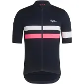 Rapha Maillot Manches Courtes Brevet Bleu Navy/Rose || Maat: M