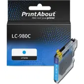 PrintAbout Huismerk vervangt Brother LC-980C Inktcartridge Cyaan