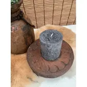 Varios Houten kaarsen kandelaar | round flat candleholder | ø15x6 | bruin-per stuk!