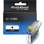 PrintAbout Inktcartridge LC-123BK Zwart geschikt voor Brother