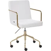 Beliani TRINITY - Bureaustoel - Gebroken wit - Corduroy