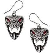 Alchemy Gothic - Gothic Oorbellen - Snake Bite (Naeddre) - voor Vrouwen - zilverkleurig - Maat Standard