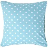 Homescapes Katoenen kussenhoes met sterren, blauw, 60 x 60 cm