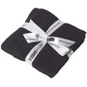Homescapes Premium zeepdoekjes set van 2 zwart 30x30cm, Egyptisch katoen 700g/m²