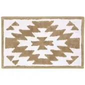 Homescapes badmat beige-wit patroon, 50 x 80 cm - katoenen badmat
