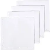 Homescapes katoenen servetten, set van 4, wit