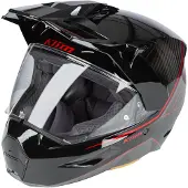 KLIM X1 Alpha Quanta, avonturenhelm ,Carbon/Zwart/Rood ,S