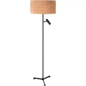 Steinhauer Vloerlamp Stang 4833ZW met leeslicht en beige kurk kap