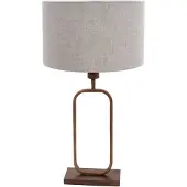 Steinhauer Tafellamp Stang 4817BR met grijze linnen kap voor sfeerlicht
