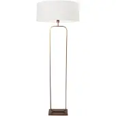 Steinhauer Vloerlamp Stang 4829BR - brons armatuur met wit linnen kap