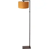 Steinhauer Cacao vloerlamp Stang 4876CA met schakelaar en gouden velours kap