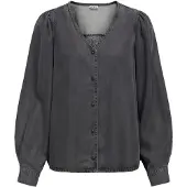 Object V-hals Knoop Blouse Dames Zwart XL
