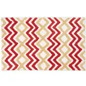 Homescapes Chevron antislip badmat 100% katoen, oranje, mosterd, wit