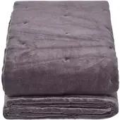Homescapes Gewatteerde fluwelen deken donkergrijs – sprei van katoenfluweel , 125 x 150 cm