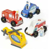 MOLTO Set Van 4 Houten Vrachtwagens