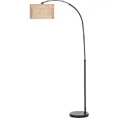 HOMCOM -Stehlampe-Metall, Marmor-93L x 34B x 144-175H cm-Schwarz+Braun
