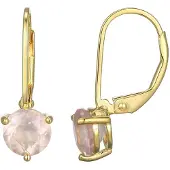 Cavill - Zilveren Oorbellen met Gouden Plating - 925 Sterling Zilver - Braziliaanse Rozenkwarts Rond 6 mm - 1,08 ct - Elegant & Lichtgewicht