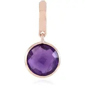 Cavill - Elegante 925 Sterling Zilveren Hanger - Roségoud Verguld - Braziliaanse Amethist 1,8 ct Rond Dambord Slijpsel - Handgemaakt Sieraad