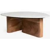 Sissy-Boy Houten koffietafel met marmer blad
